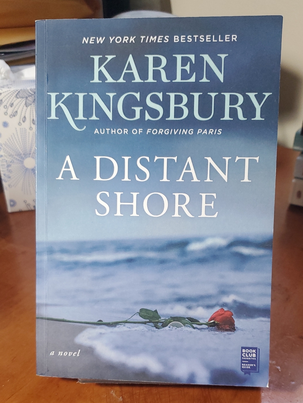 Karen Kingsbury "A Distant Shore" Paperback - Blue Ocean Cover